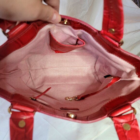 Dooney & Bourke Vintage Big Red Crocodile Embossed Leather Tote Bag, EUC - Picture 11 of 11